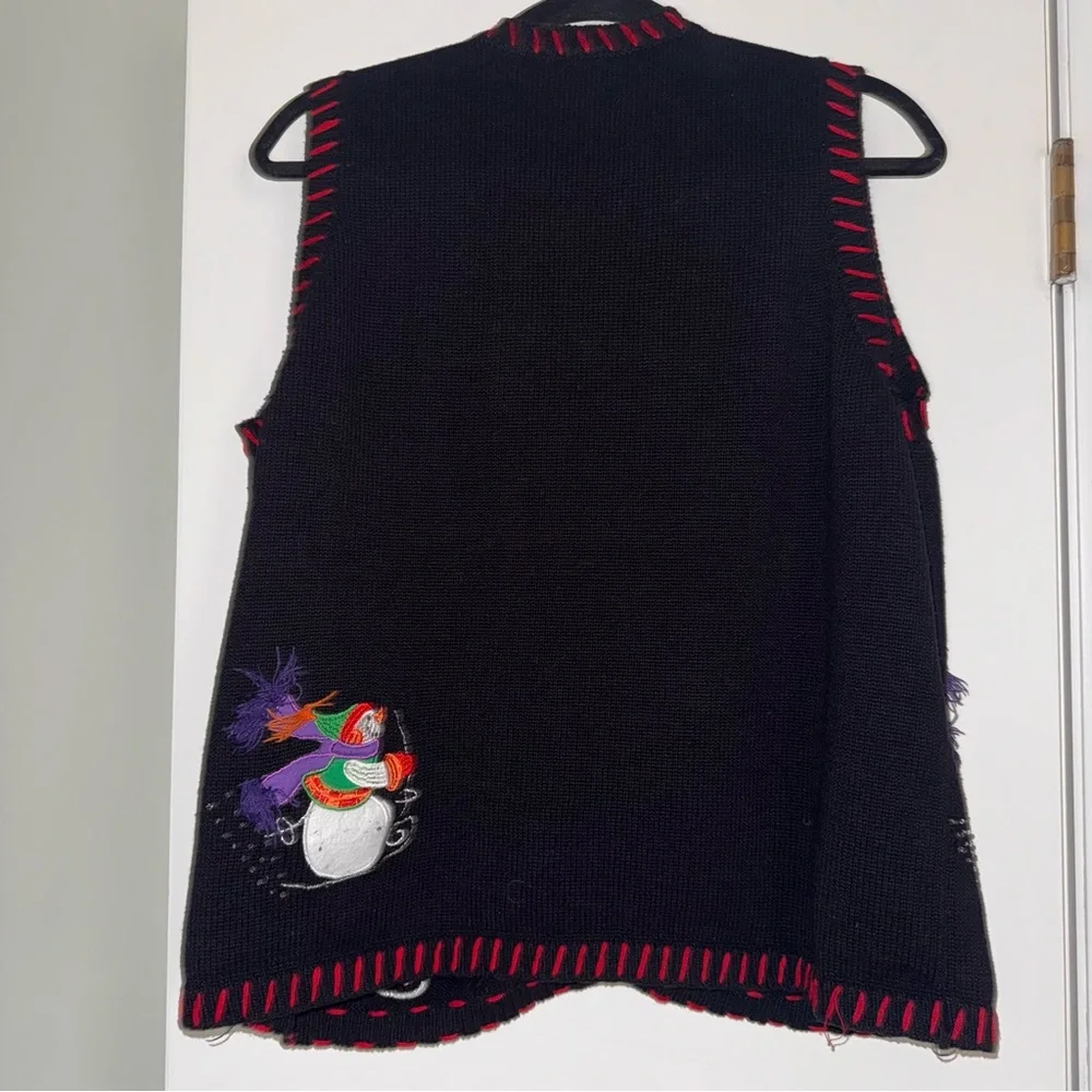 Holiday Editions Black Snowman Vest - Picture 11 of 14